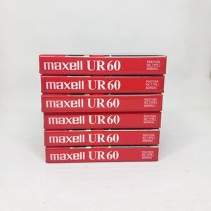 Sealed Maxell UR 60 Cassette Tape-Position IEC Type I-Normal Bias-Lot Of 6